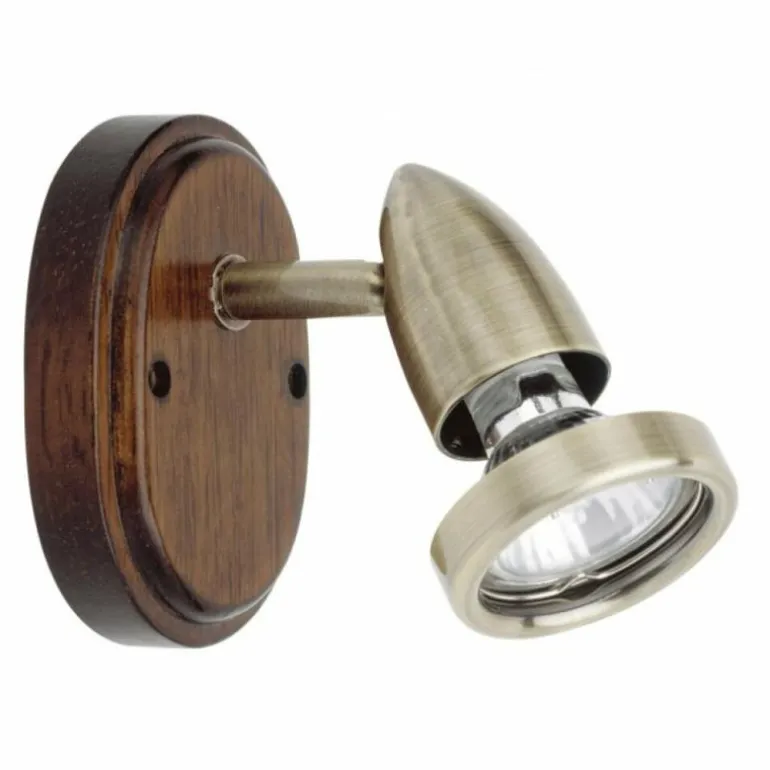 Spot mural Brilliant Madeira Bois foncé, 1 lumière