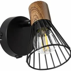 Spot mural Brilliant Manama Bois foncé, Noir, 1 lumière