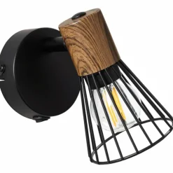 Spot mural Brilliant Manama Bois foncé, Noir, 1 lumière