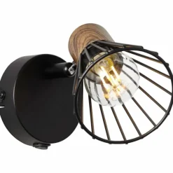 Spot mural Brilliant Manama Bois foncé, Noir, 1 lumière