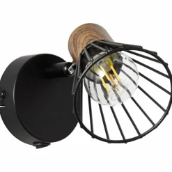 Spot mural Brilliant Manama Bois foncé, Noir, 1 lumière