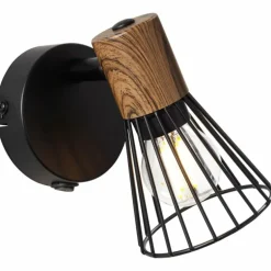 Spot mural Brilliant Manama Bois foncé, Noir, 1 lumière