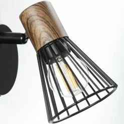 Spot mural Brilliant Manama Bois foncé, Noir, 1 lumière