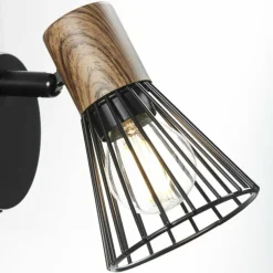 Spot mural Brilliant Manama Bois foncé, Noir, 1 lumière