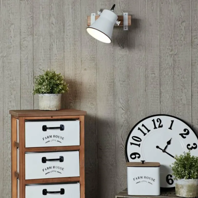 Spot mural Brilliant Plow Bois foncé, Blanc, 1 lumière