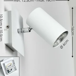 Spot mural Zuoz Blanc, 1 lumière