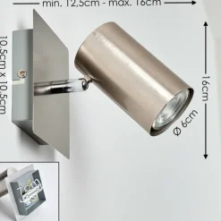 Spot mural Zuoz Nickel mat, 1 lumière