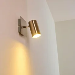 Spot mural Zuoz Nickel mat, 1 lumière