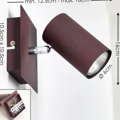 Spot mural Zuoz Rouille, 1 lumière