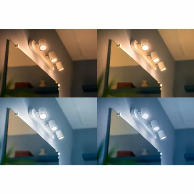 Spot Philips Hue Ambiance White Adore Blanc, 3 lumières, Télécommandes