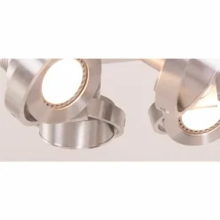 Spot plafond Steinhauer Quatro LED Acier inoxydable, 4 lumières