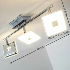 Spot plafond Trio Pontius LED Chrome, 3 lumières