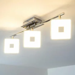 Spot plafond Trio Pontius LED Chrome, 3 lumières