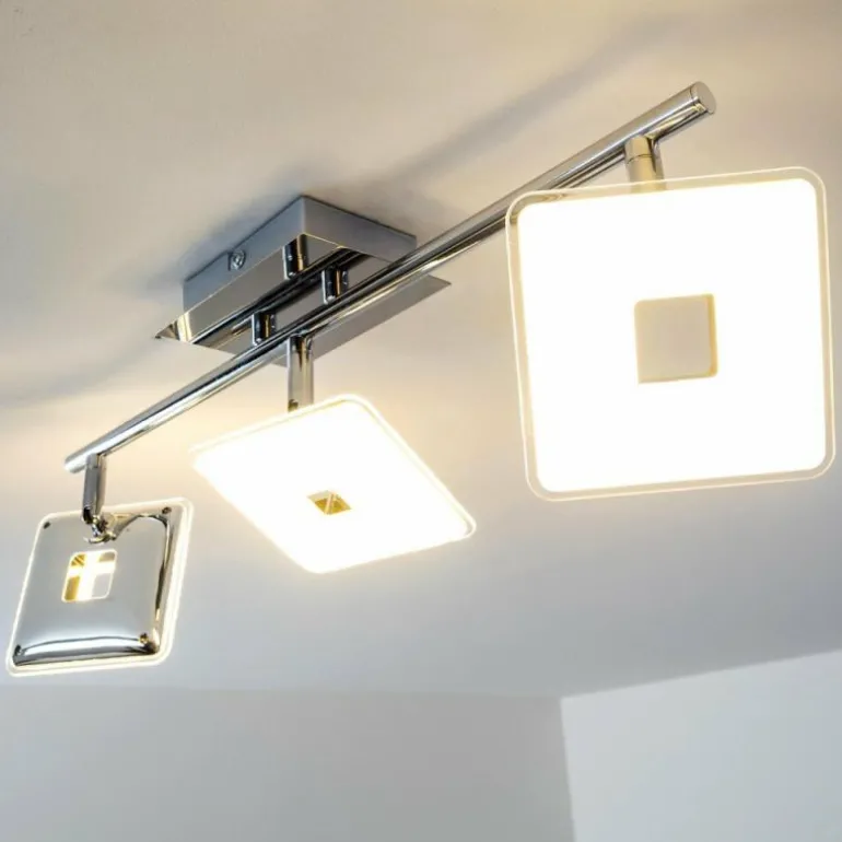Spot plafond Trio Pontius LED Chrome, 3 lumières