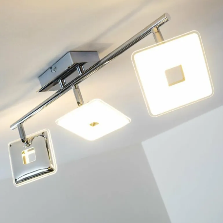 Spot plafond Trio Pontius LED Chrome, 3 lumières