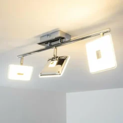 Spot plafond Trio Pontius LED Chrome, 3 lumières