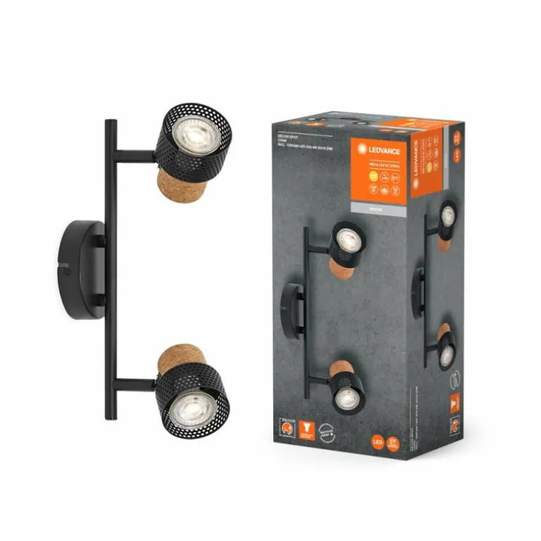 Spot Plafonnier Luminaires Ledvance LED Noir, 2 lumières
