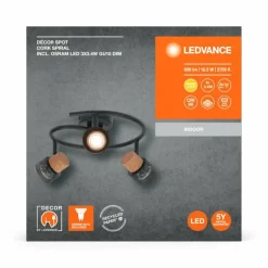 Spot Plafonnier Luminaires Ledvance LED Noir, 3 lumières