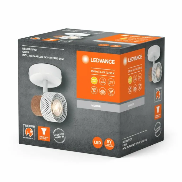 Spot Plafonnier Luminaires Ledvance LED Blanc, 1 lumière