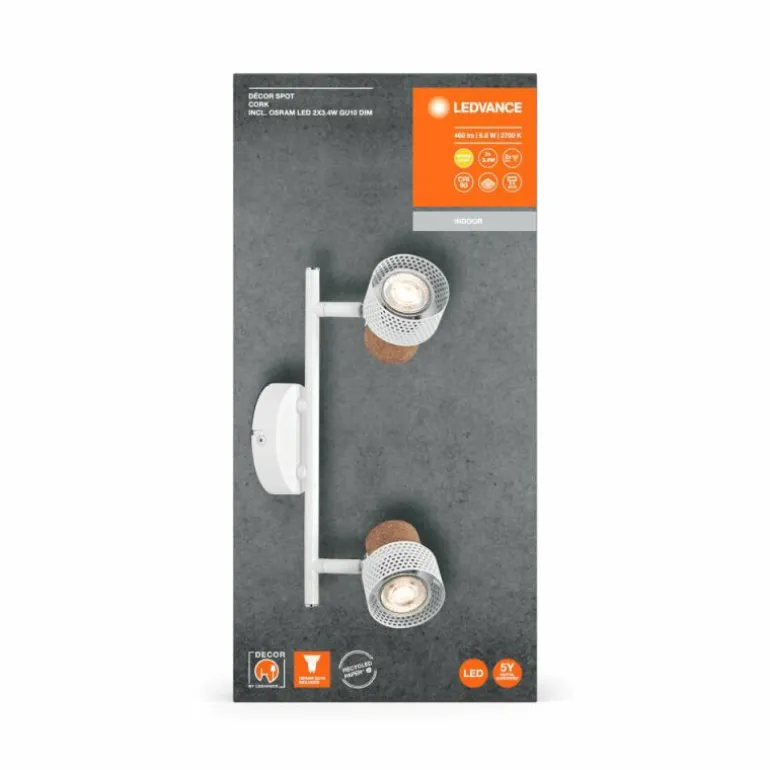Spot Plafonnier Luminaires Ledvance LED Blanc, 2 lumières