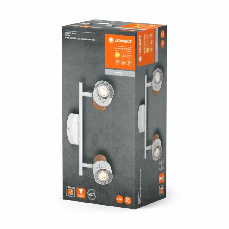 Spot Plafonnier Luminaires Ledvance LED Blanc, 2 lumières