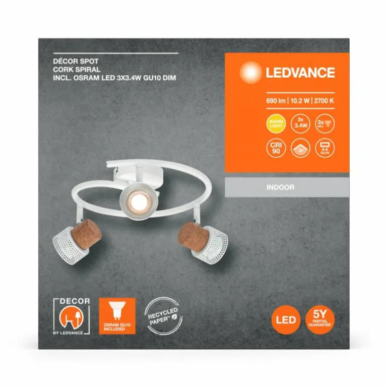 Spot Plafonnier Luminaires Ledvance LED Blanc, 3 lumières