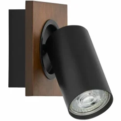 Spot Plafonnier Luminaires Ledvance LED Couleur bois, Noir, 1 lumière