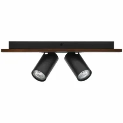 Spot Plafonnier Luminaires Ledvance LED Couleur bois, Noir, 2 lumières