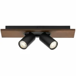 Spot Plafonnier Luminaires Ledvance LED Couleur bois, Noir, 2 lumières