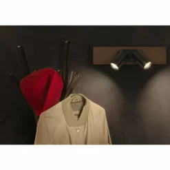 Spot Plafonnier Luminaires Ledvance LED Couleur bois, Noir, 2 lumières