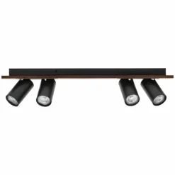 Spot Plafonnier Luminaires Ledvance LED Couleur bois, Noir, 4 lumières
