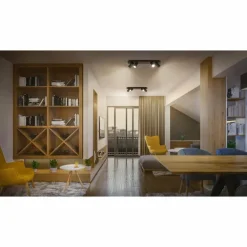 Spot Plafonnier Luminaires Ledvance LED Couleur bois, Noir, 4 lumières