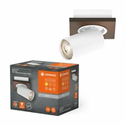 Spot Plafonnier Luminaires Ledvance LED Couleur bois, Blanc, 1 lumière