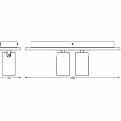 Spot Plafonnier Luminaires Ledvance LED Couleur bois, Blanc, 2 lumières