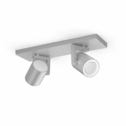 Spot pour plafond et mur, kit d'extension Philips Hue Ambiance White & Color Argenta Argenté, 2 lumières, Changeur de couleurs