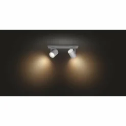 Spot pour plafond et mur, kit d'extension Philips Hue Ambiance White & Color Argenta Argenté, 2 lumières, Changeur de couleurs