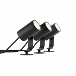 Spot, set de 3 de base Philips Hue Ambiance White & Color WACA Lily LED Noir, 1 lumière, Changeur de couleurs