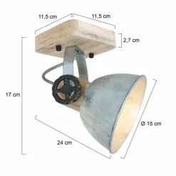 Spot Steinhauer Gearwood Bois clair, Nickel mat, 1 lumière