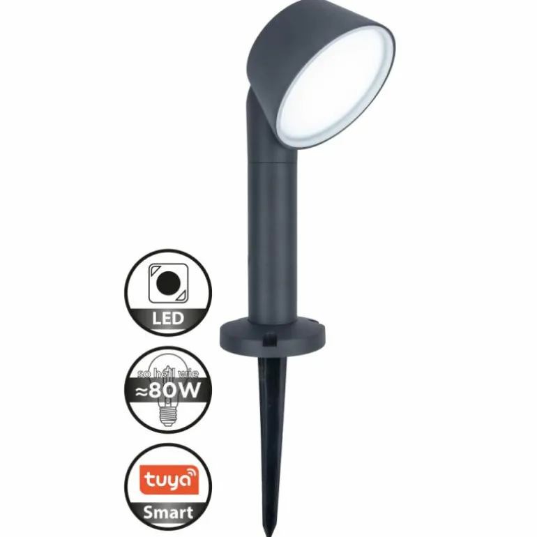Spot sur pieu Lutec Dakota LED Anthracite, 1 lumière