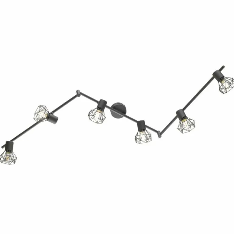 spot sur rail sous forme d'arc Honsel Ran Gris, 6 lumières