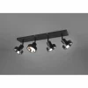 Spot Trio Leon LED Noir, 4 lumières