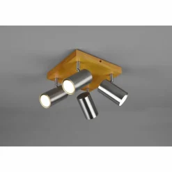 Spot Trio Marley Bois clair, 4 lumières