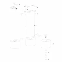Stang Suspension Luminaires Steinhauer Noir, 3 lumières