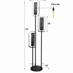 Stehleuchte Lampadaire Anthracite, 3 lumières