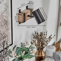 Storuma Applique murale, Spot mural Écru, Noir, 1 lumière