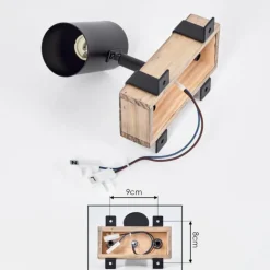 Storuma Applique murale, Spot mural Écru, Noir, 1 lumière