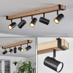 Storuma Plafonnier, Spot de plafond Écru, Noir, 5 lumières