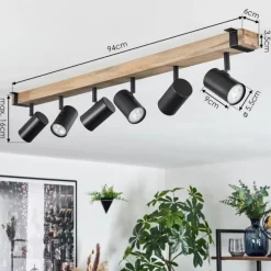 Storuma Plafonnier, Spot de plafond Écru, Noir, 6 lumières