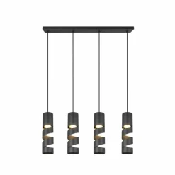 Stream Suspension Luminaires Trio Noir, 4 lumières