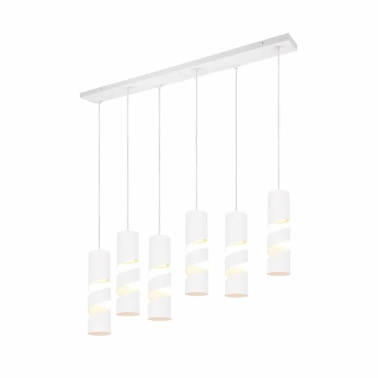 Stream Suspension Luminaires Trio Blanc, 6 lumières